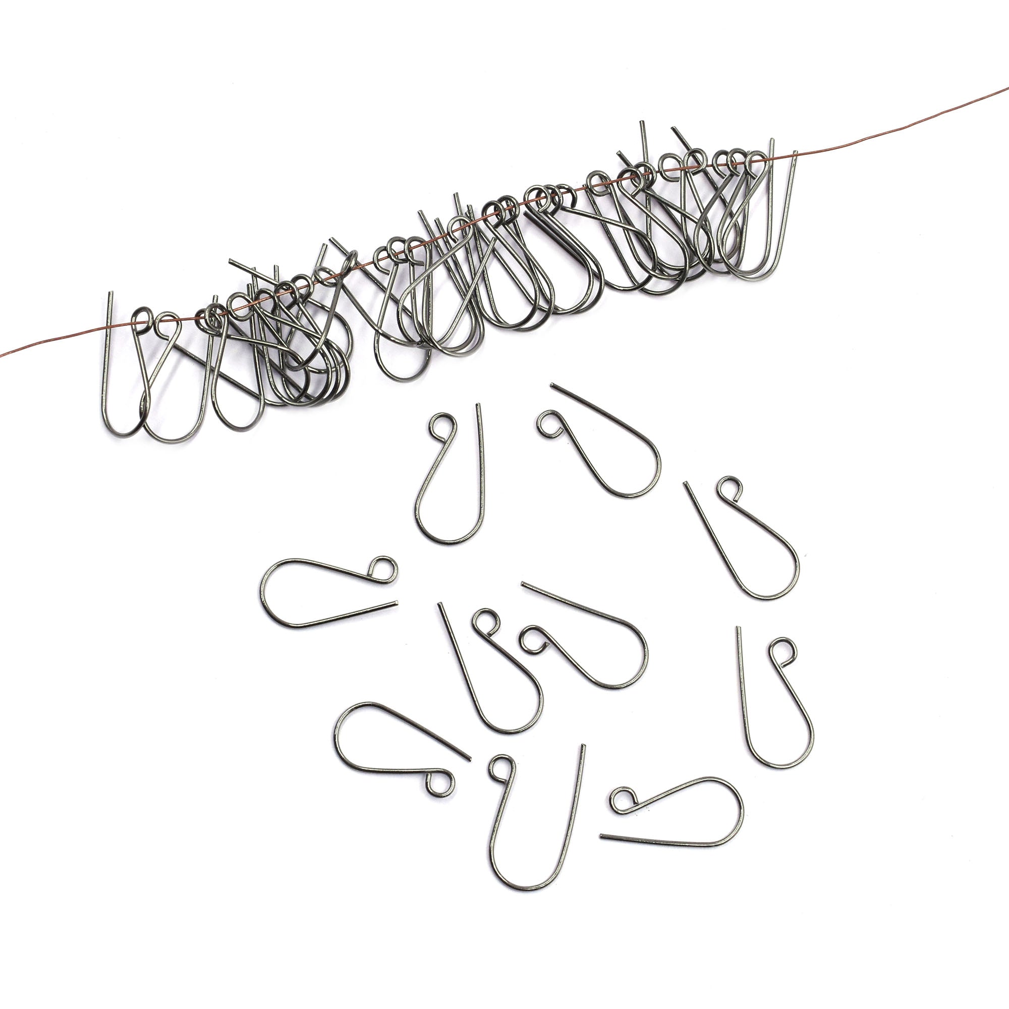 20mm Long Pair Ear Wire Black Finished Copper