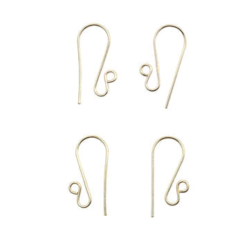 24mm Long Pair Ear Wire Gold Plated Copper