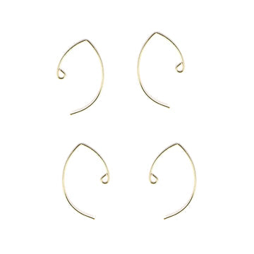 42mm Long Ear Wire Gold Plated Copper