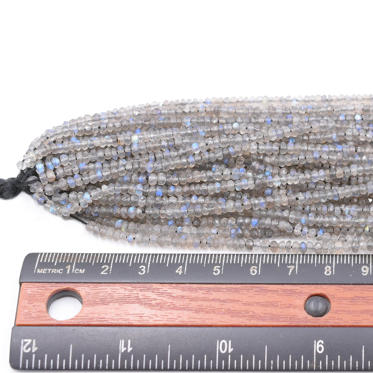 Labradorite 3 To 4 MM Faceted Rondelle Shape Beads Strand - Jaipur Gem Factory