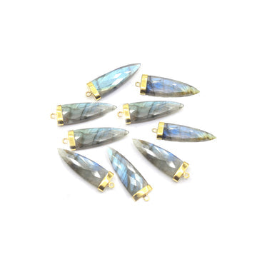 Labradorite Pendant Arrow Shape with Gold Plating
