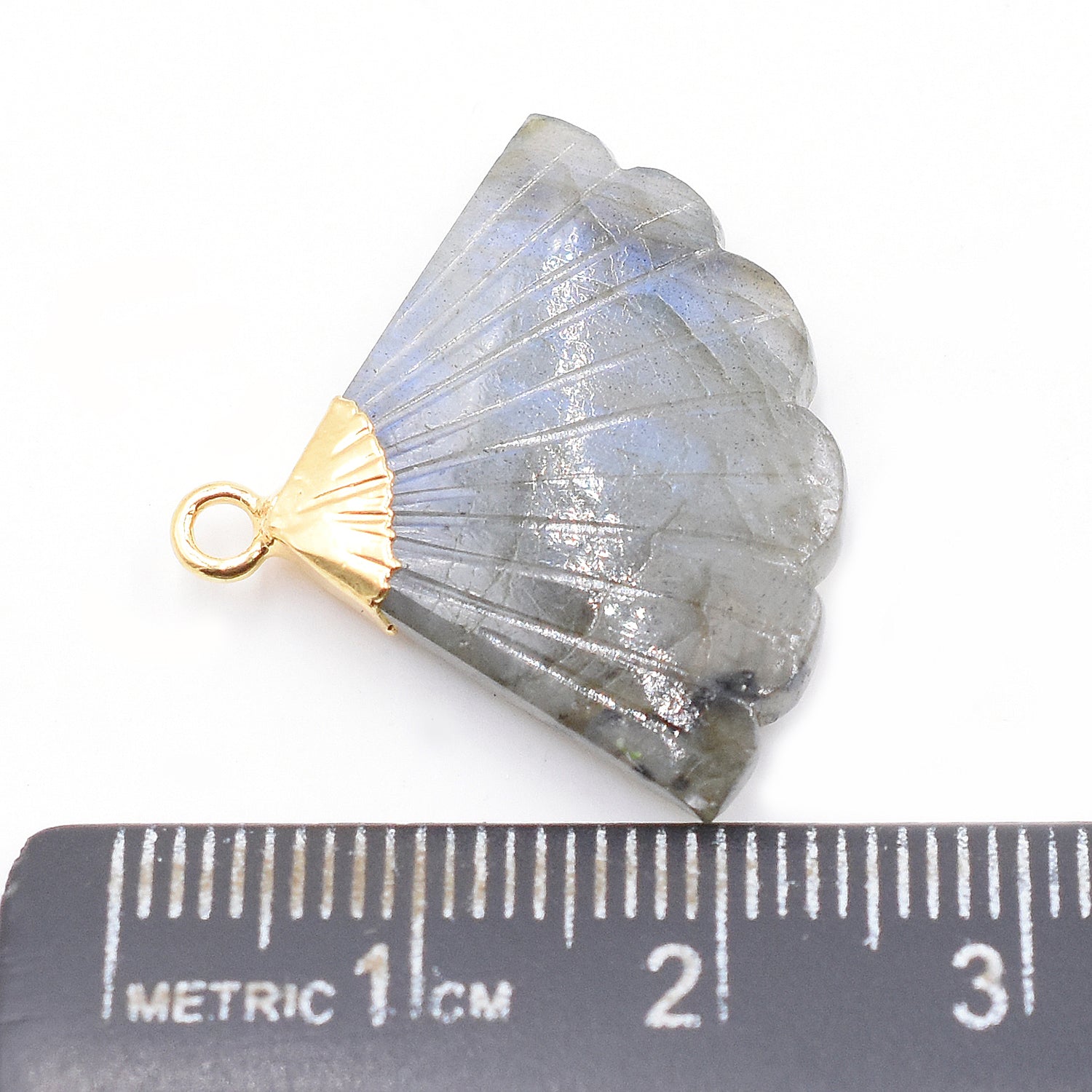 Labradorite feather pendant gold plated