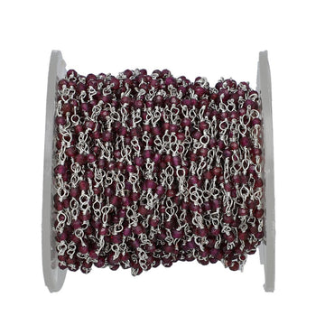 Light Purple Garnet Faceted Rondelle Beads Chain