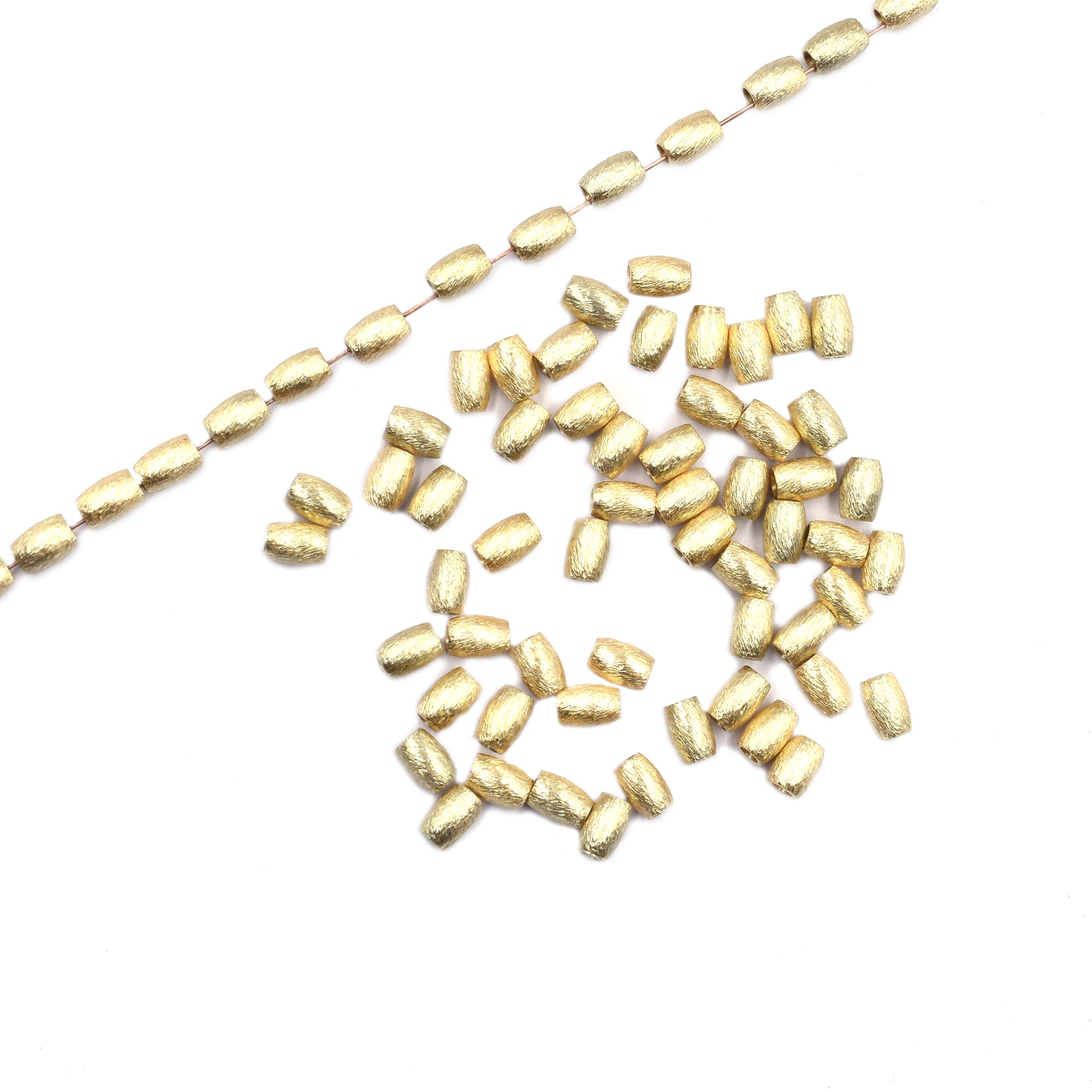 Matte Finish Brass Beads for Jewelry