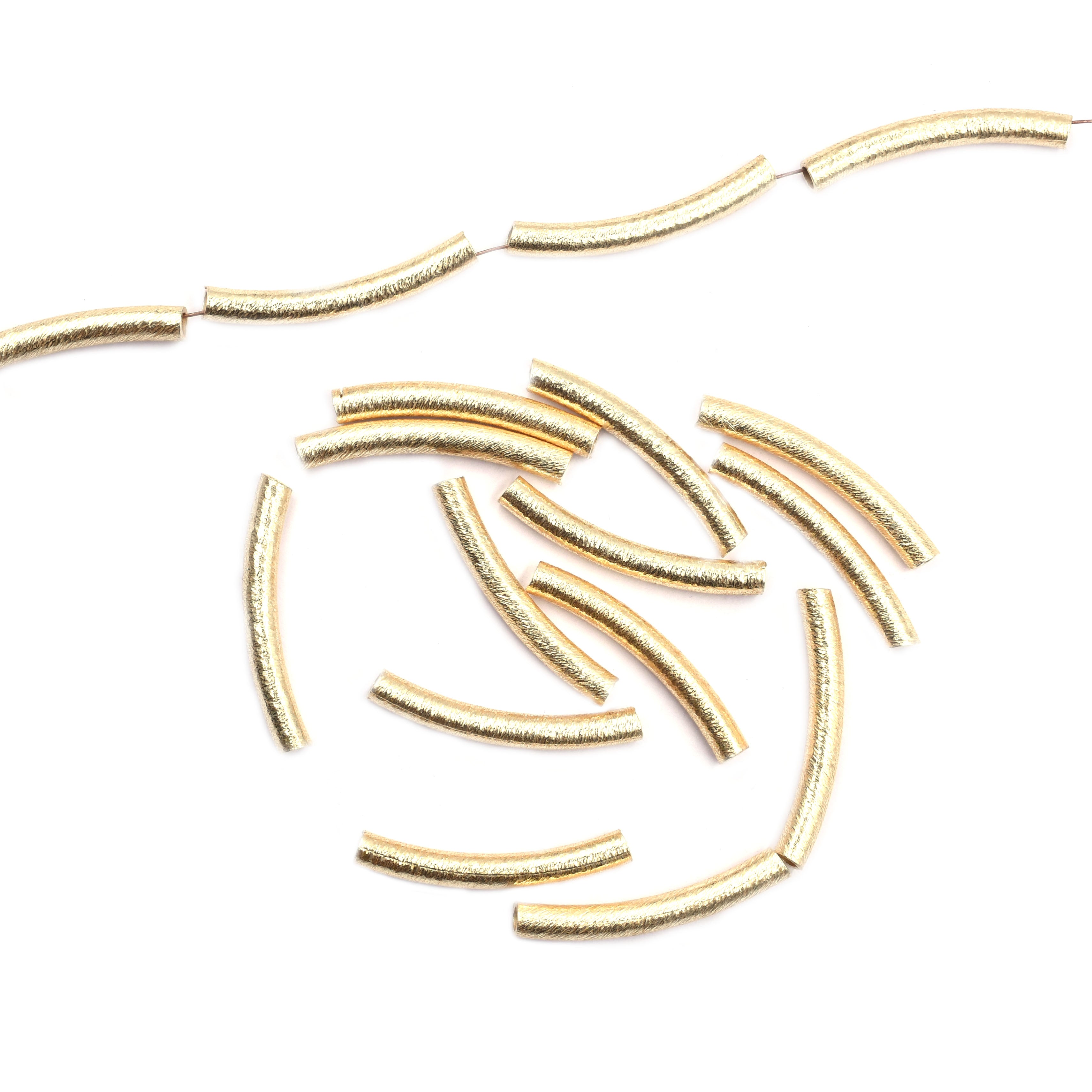 Matte Gold Tube Spacer Beads