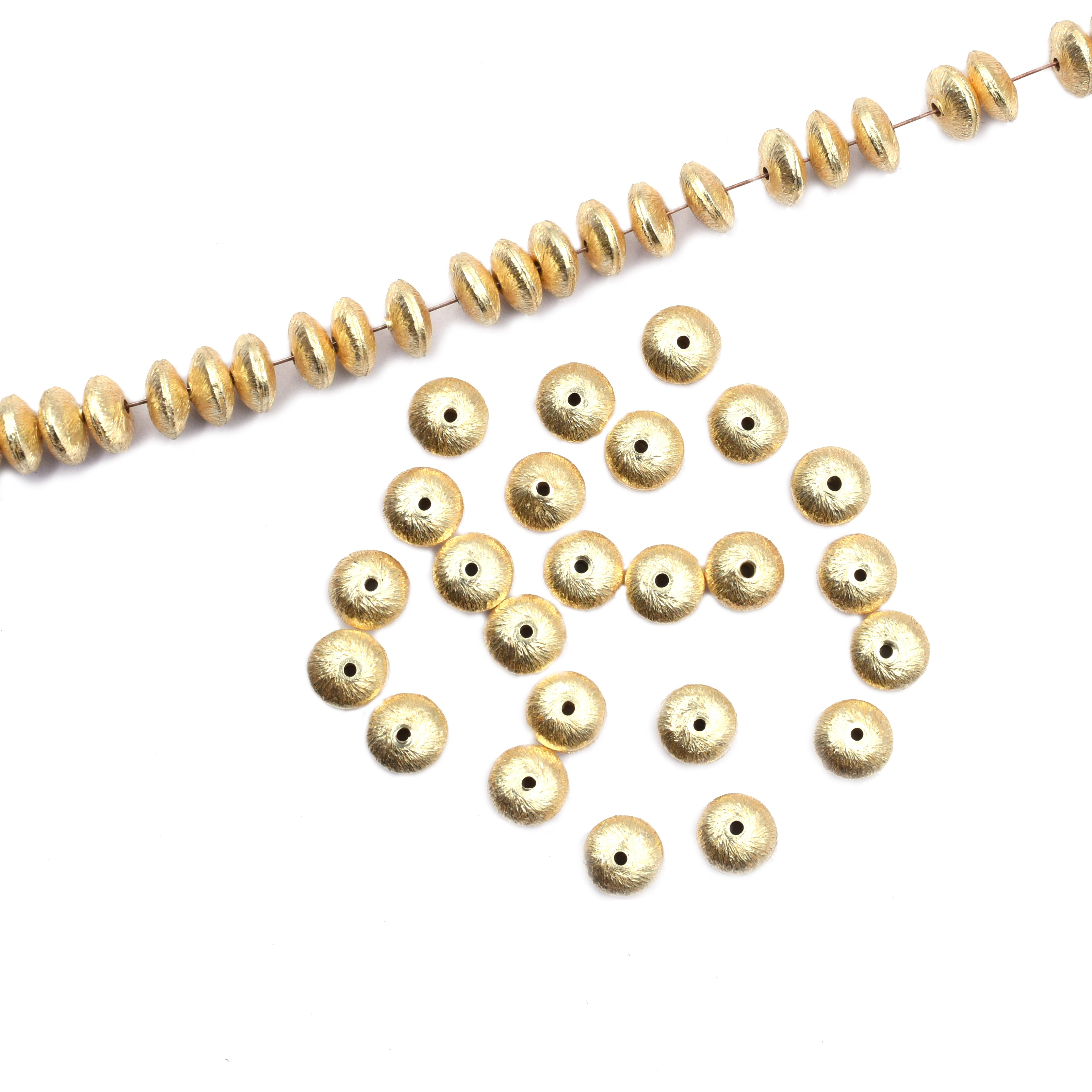 Matte gold plated copper beads