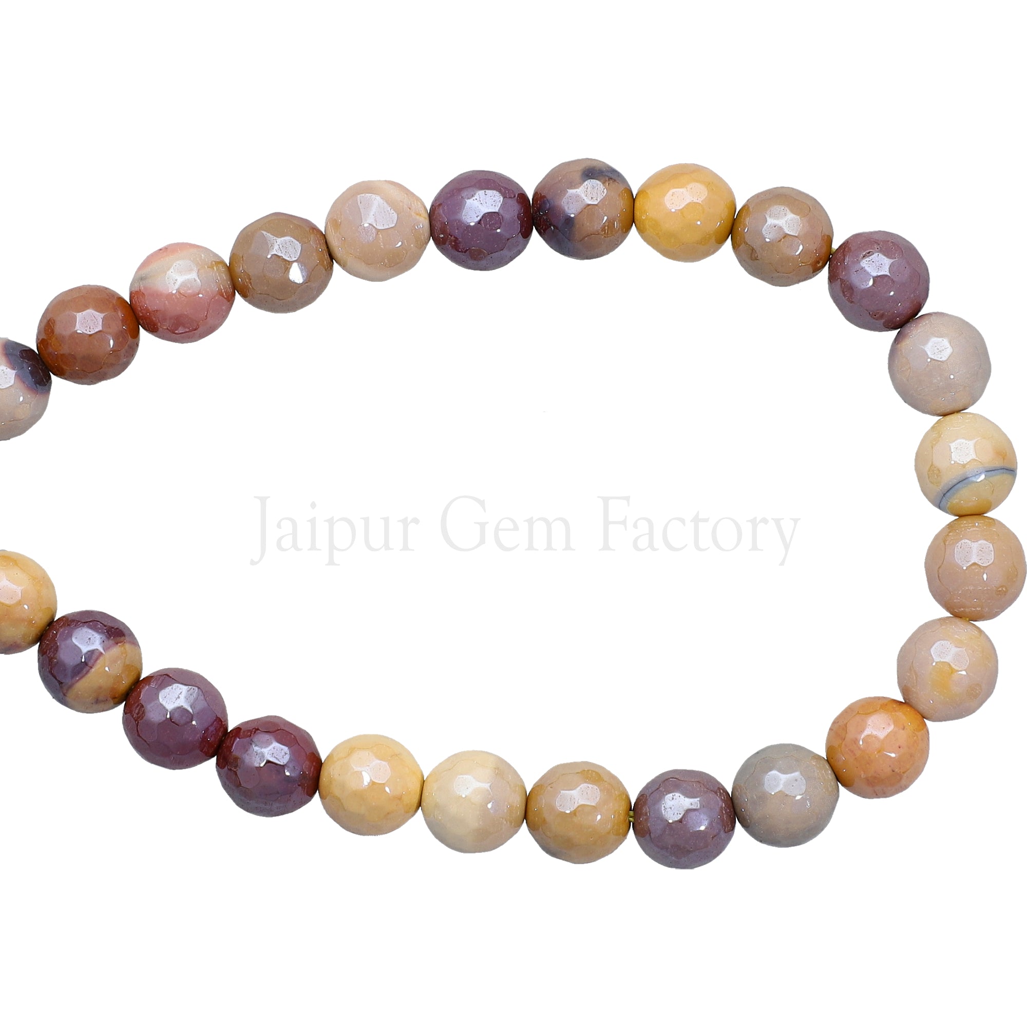 8 MM Mystic Coated Mookaite Faceted Round Beads 15 Inches Strand