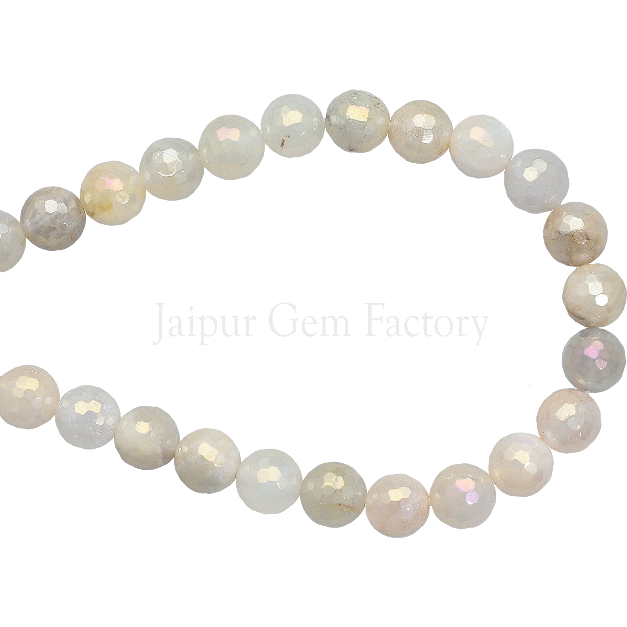 8 MM Mystic Coated Moonstone Round Beads 15 Inches Strand