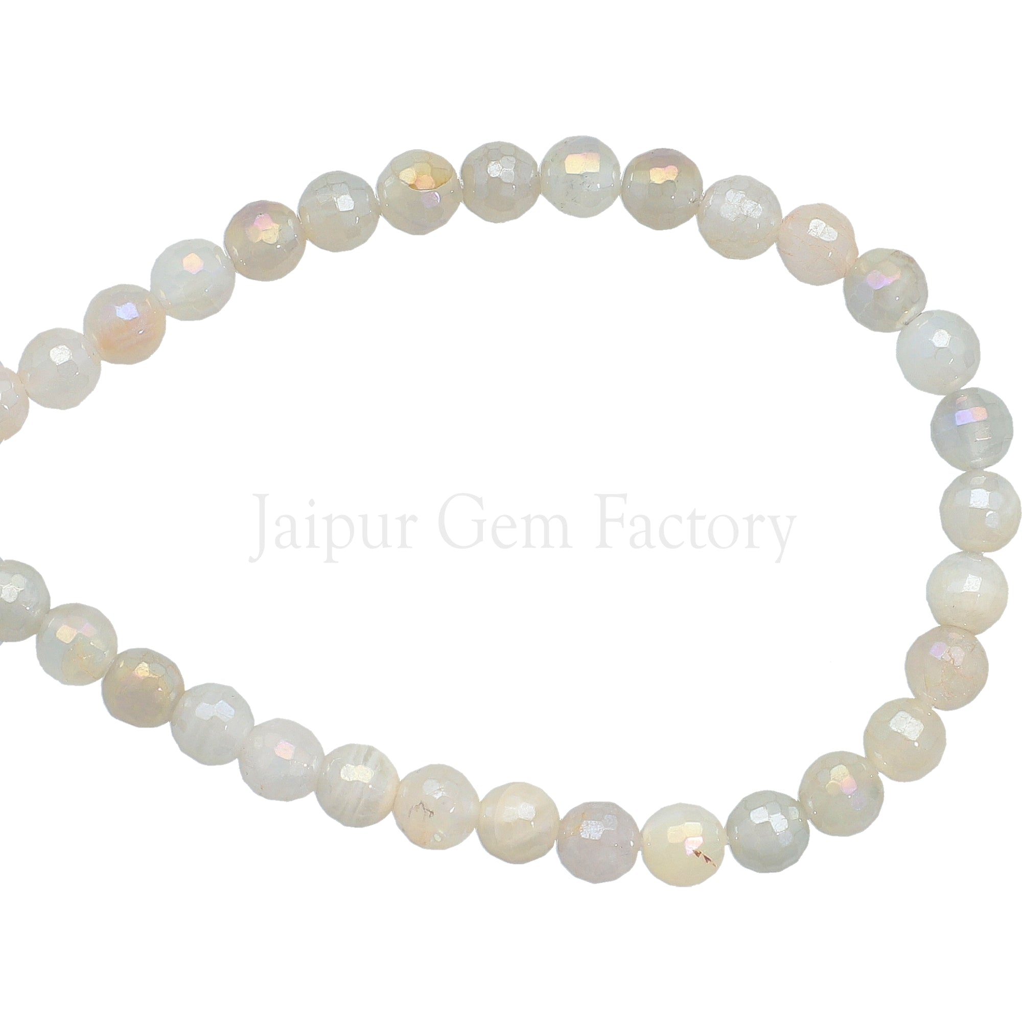 6 MM Mystic Coated Moonstone Faceted Round Beads 15 Inches Strand