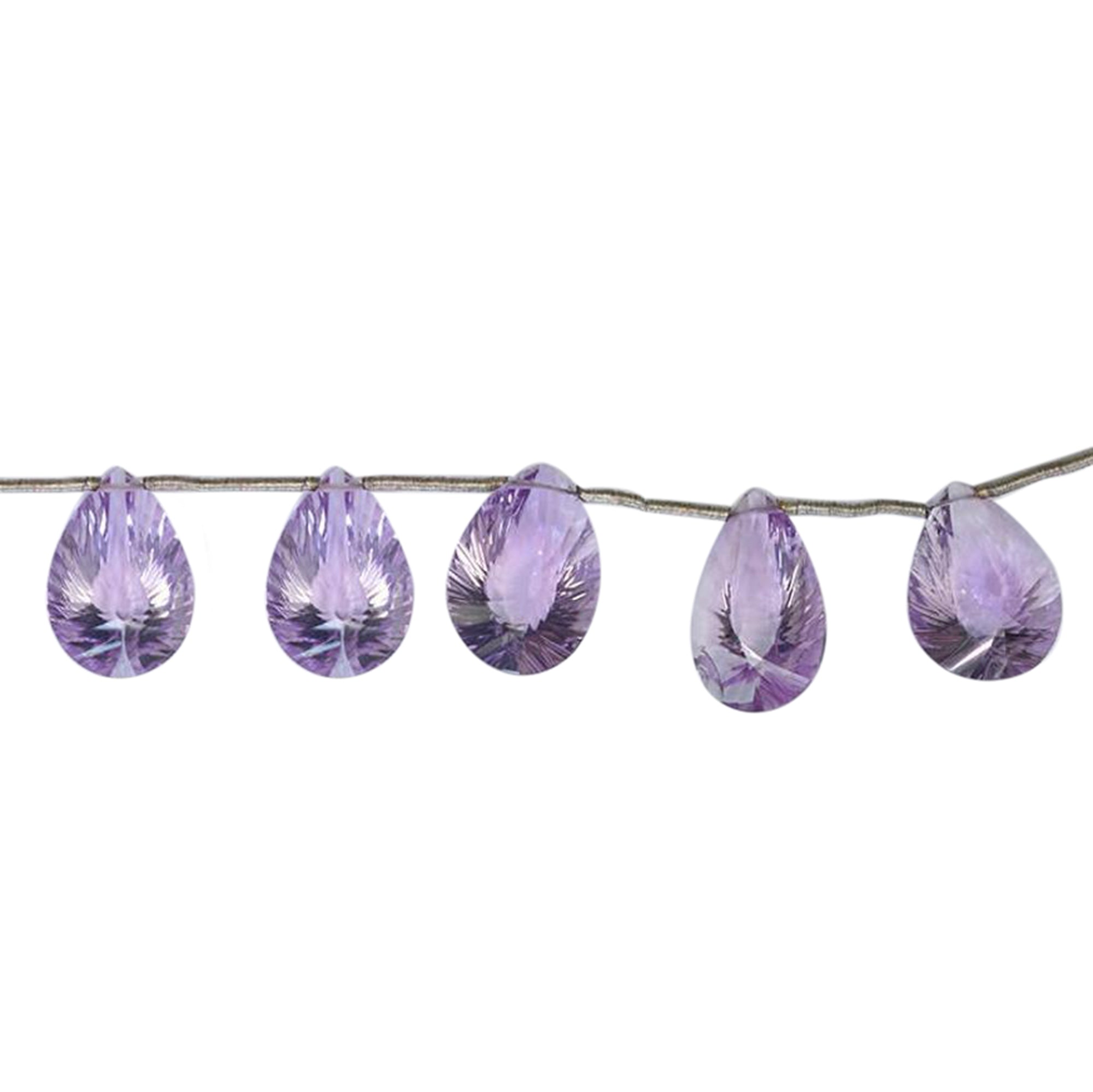 Natural Amethyst Concave Cut Pear Beads – Bulk Purchase