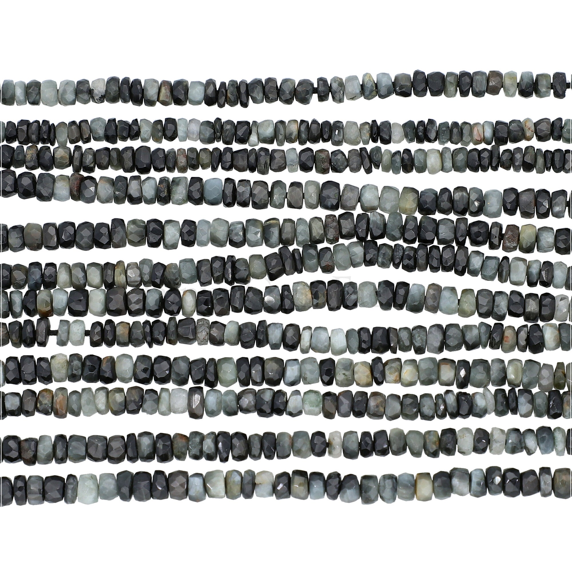 Natural Cat Eye Faceted Beads Strand