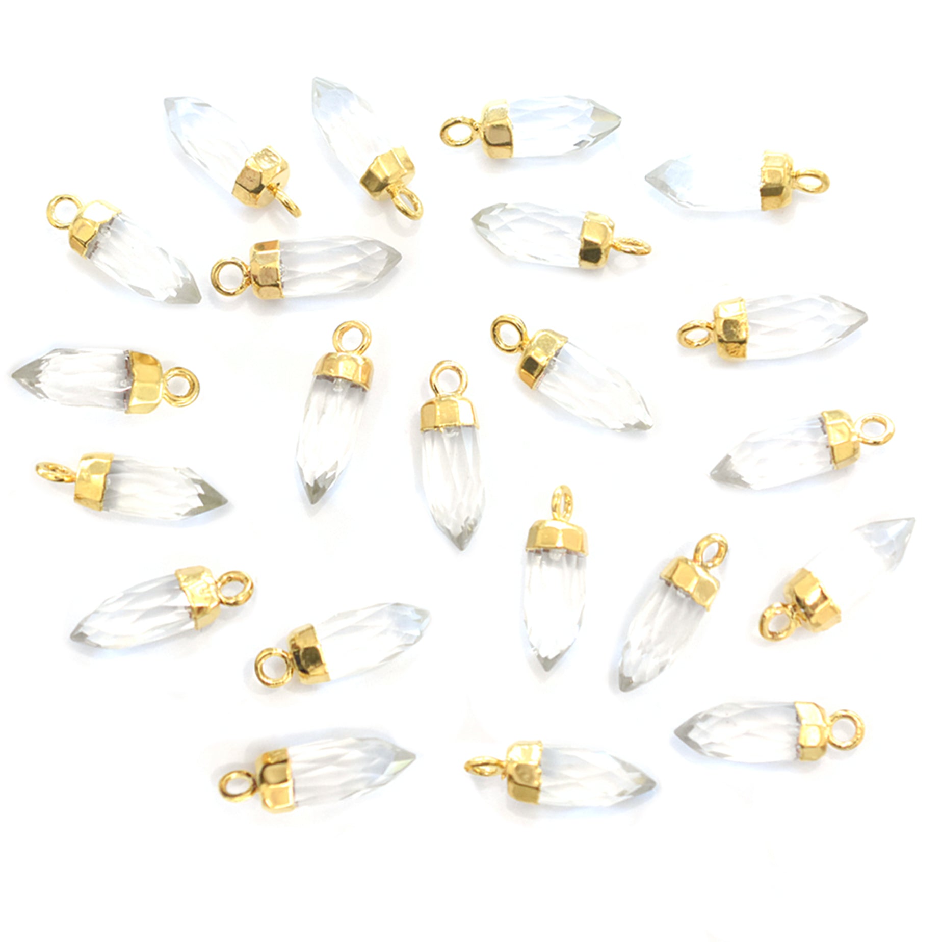 Natural Crystal Quartz Bullet Shape Pendant