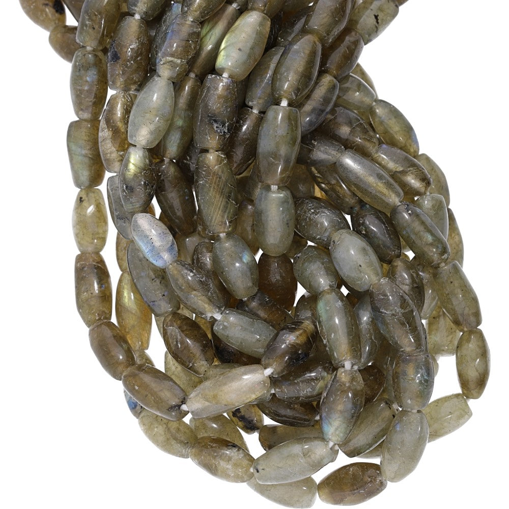 Natural Labradorite Rice Shape Gemstone Bulk Beads