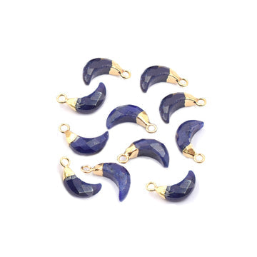 Natural Lapis Lazuli Moon Pendants in Bulk