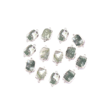 Natural Moss Agate Gemstone Connector