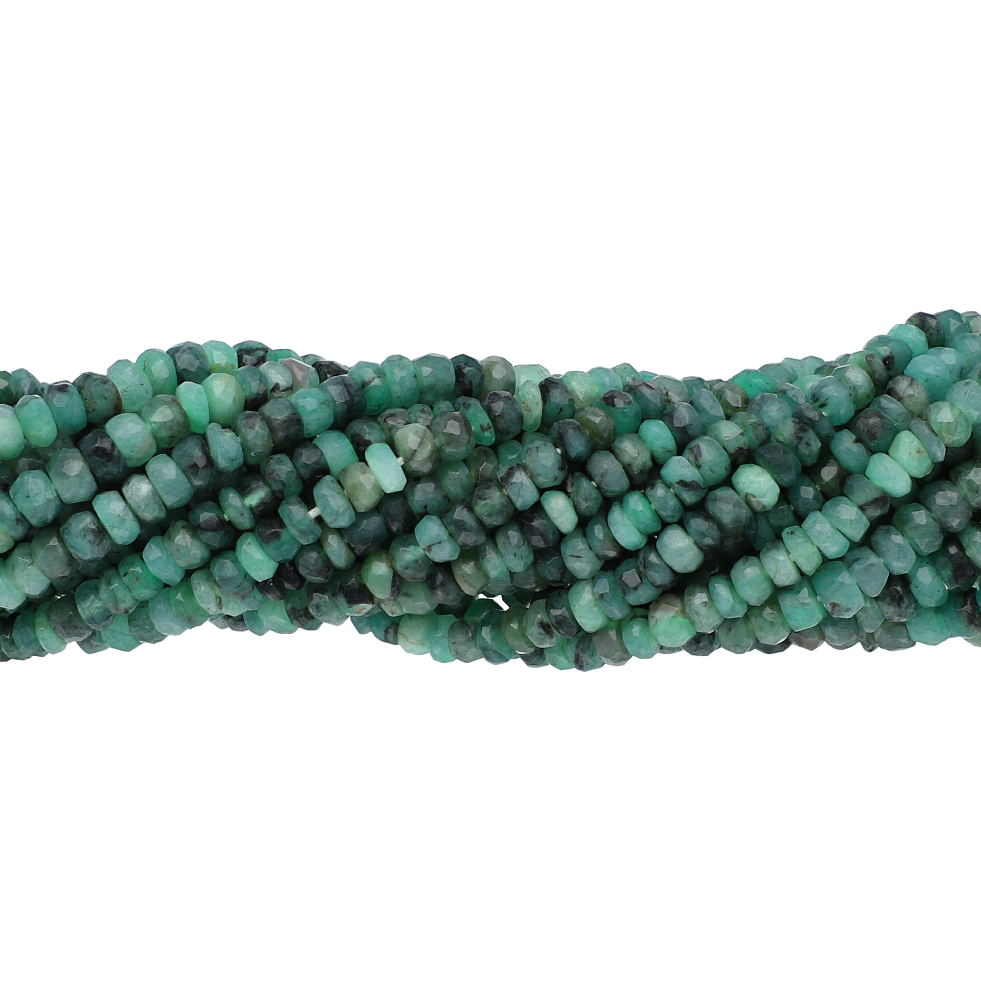 Natural Raw Emerald Rondelle Beads