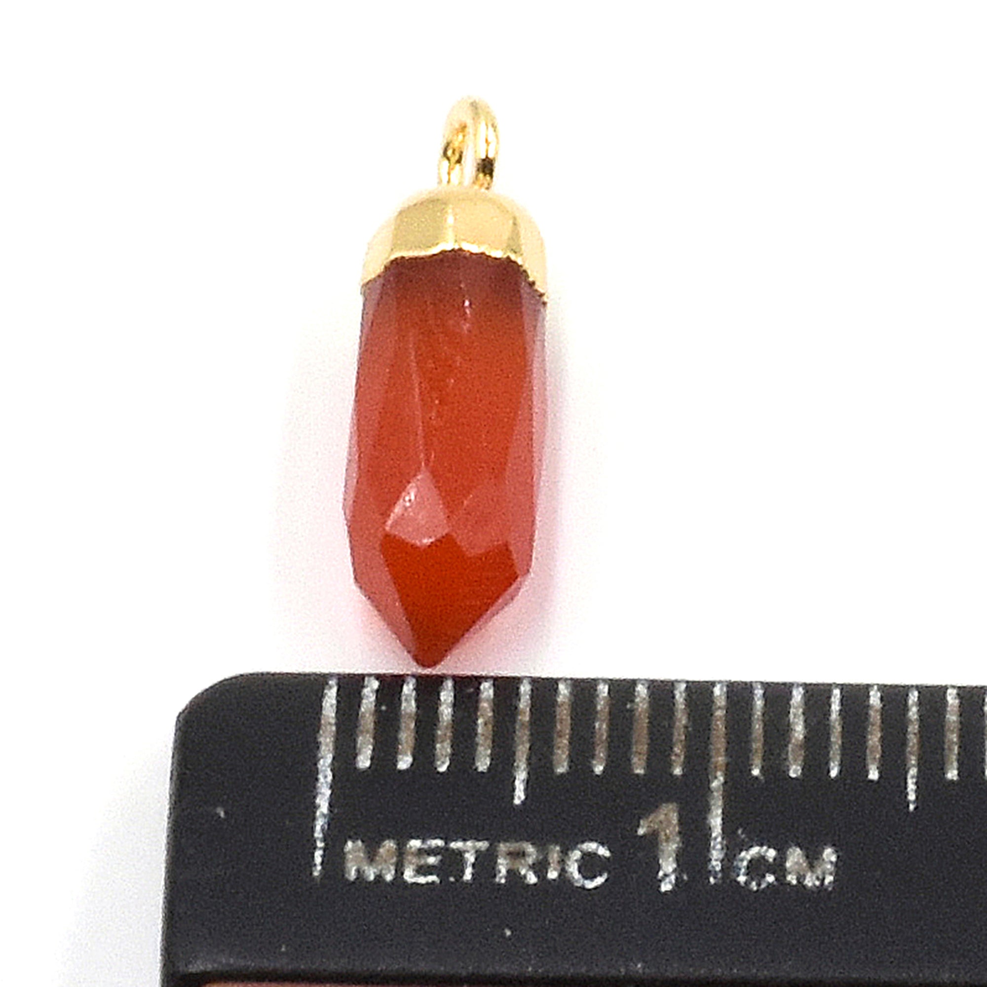Natural Red Onyx Gold Electroplated Pendants