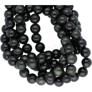 Natural black obsidian beads for jewelry making