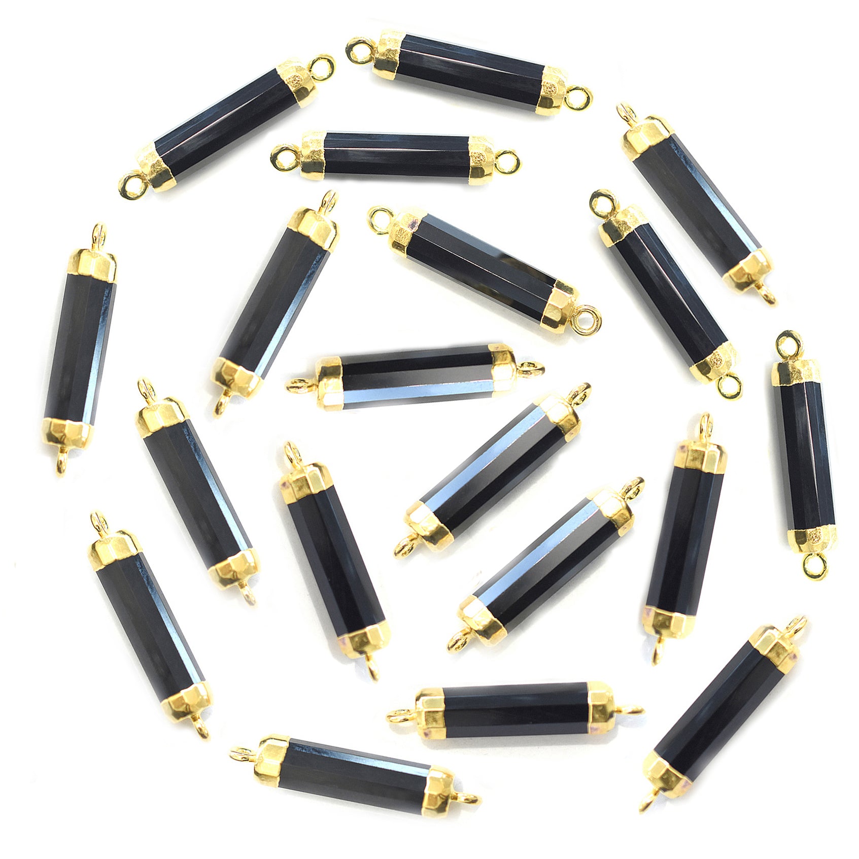 Onyx gemstone jewelry connector