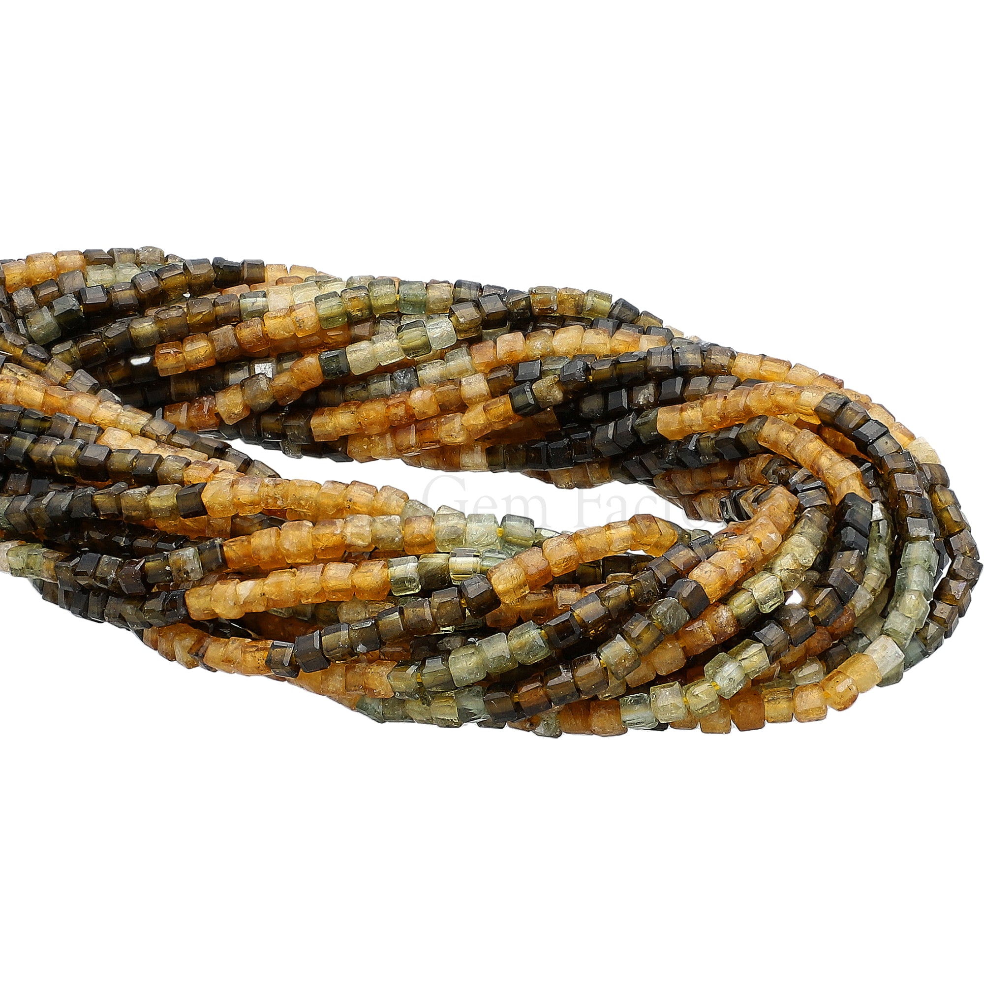 Petro Tourmaline Faceted Box Beads Strand