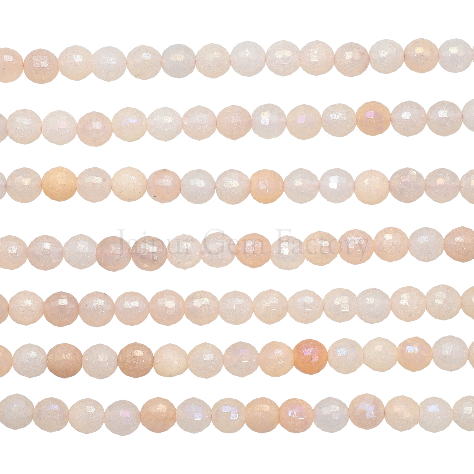 6 MM Pink Aventurine Faceted Round Beads 15 Inches Strand