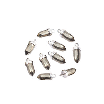 Pyrite Bullet Pendant with Silver Bezel