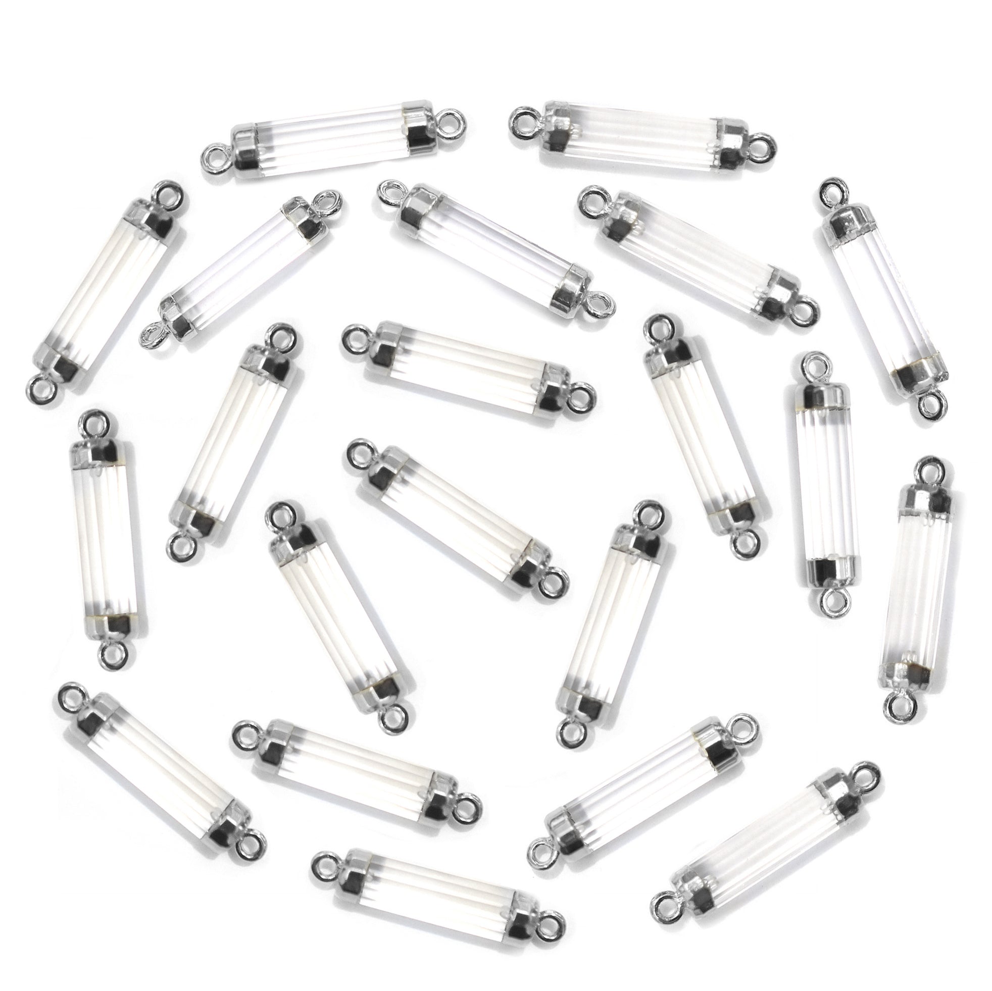 Quartz gemstone barrel connector