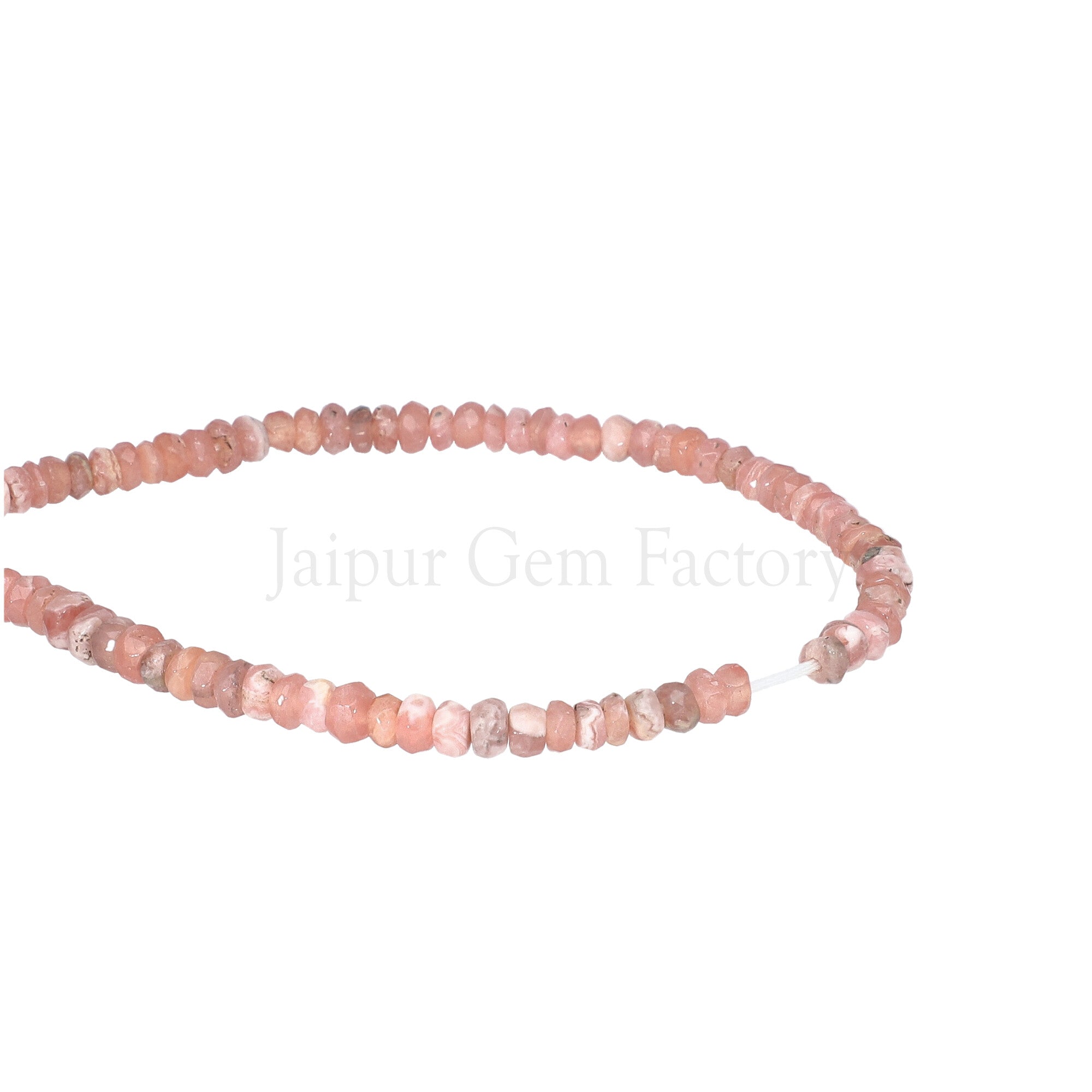 Rhodochrosite Faceted Rondelle Shape Beads Strand