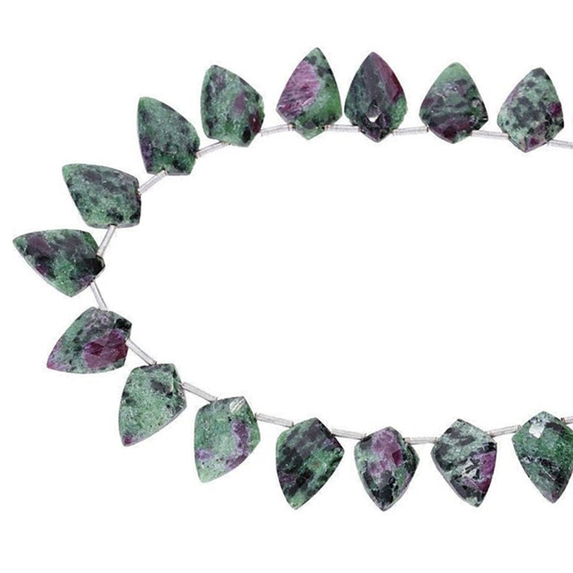 Shield Shape Ruby Zoisite Beads