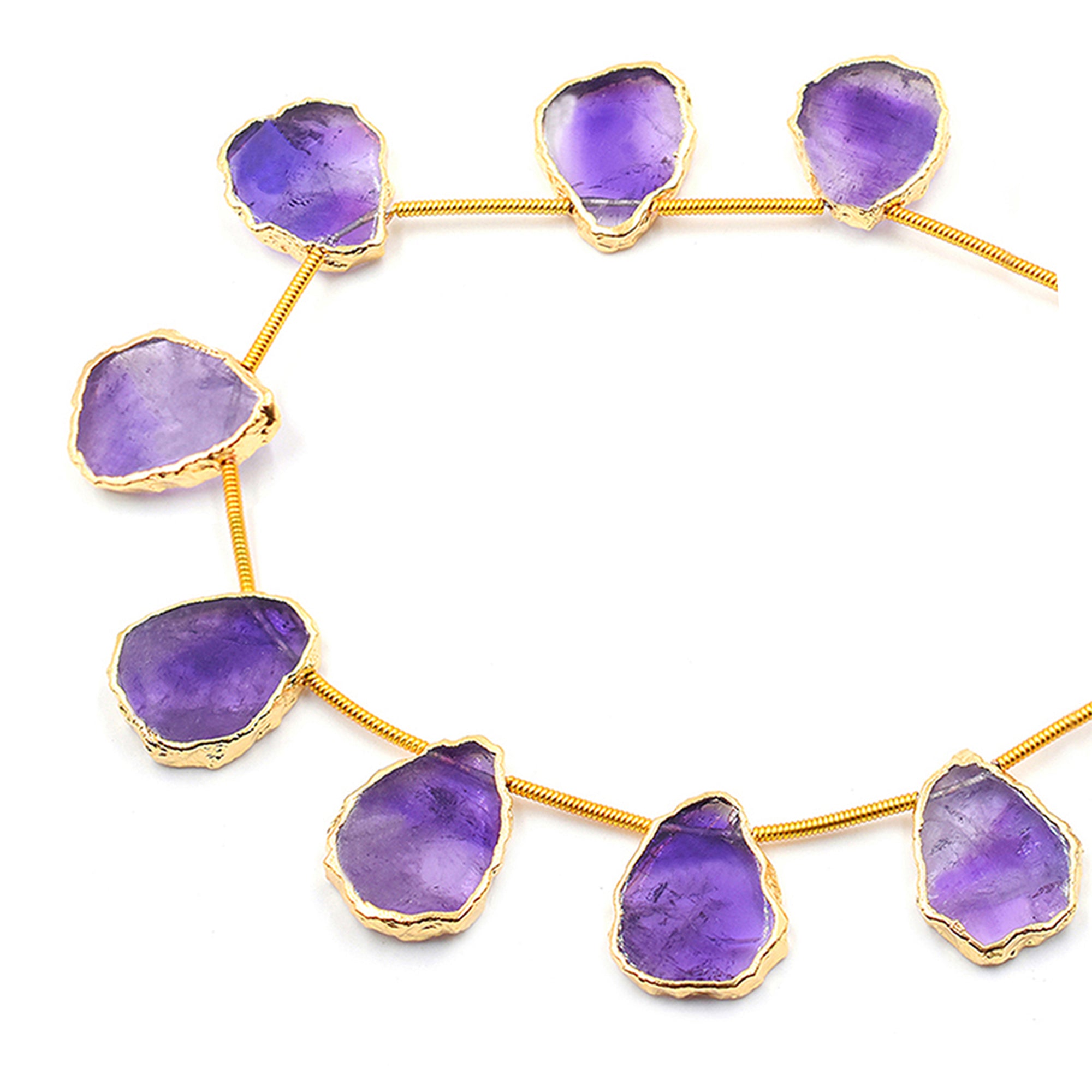 Side Drilled Amethyst Gemstone Beads for Jewelry Making