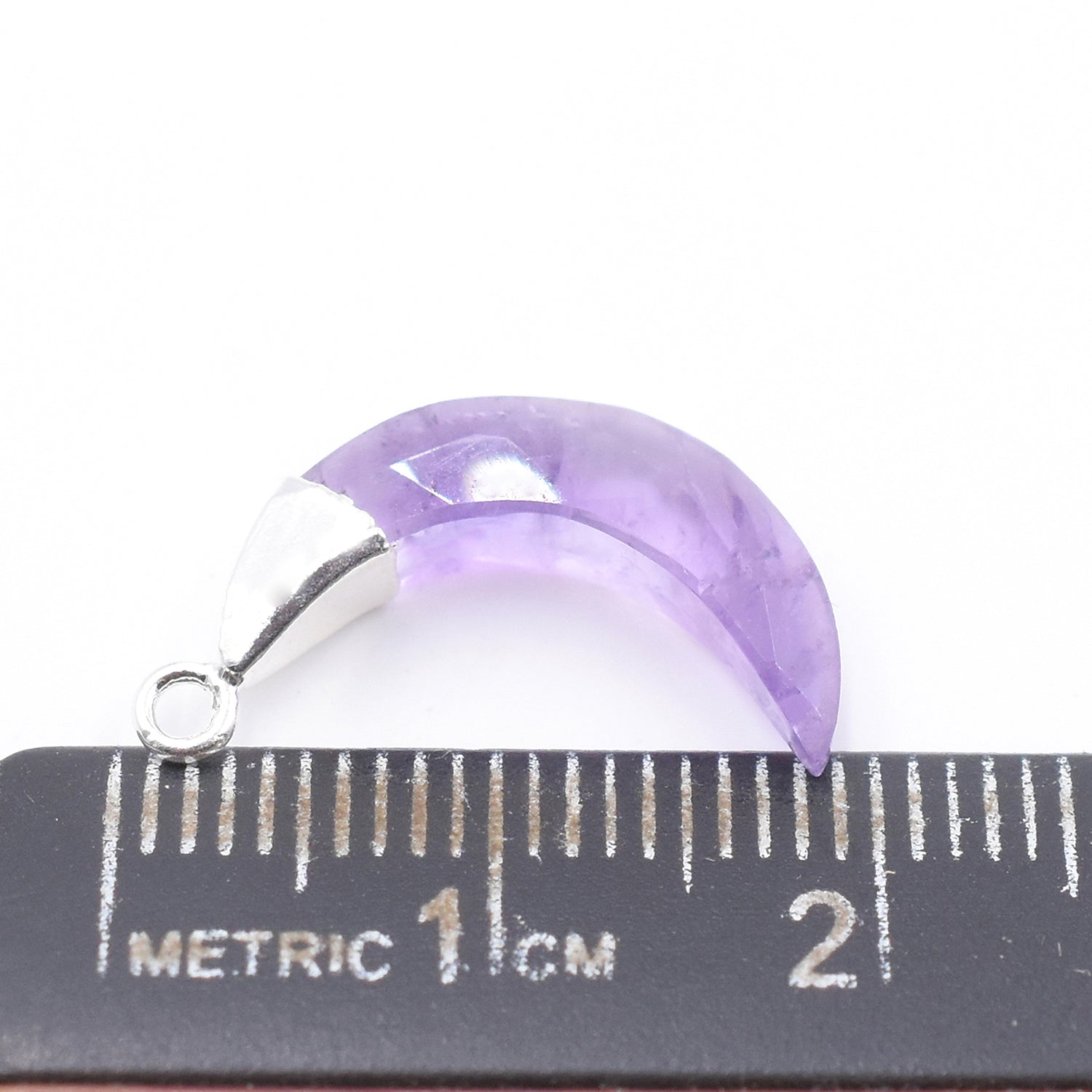 Silver Electroplated Moon Amethyst Pendant