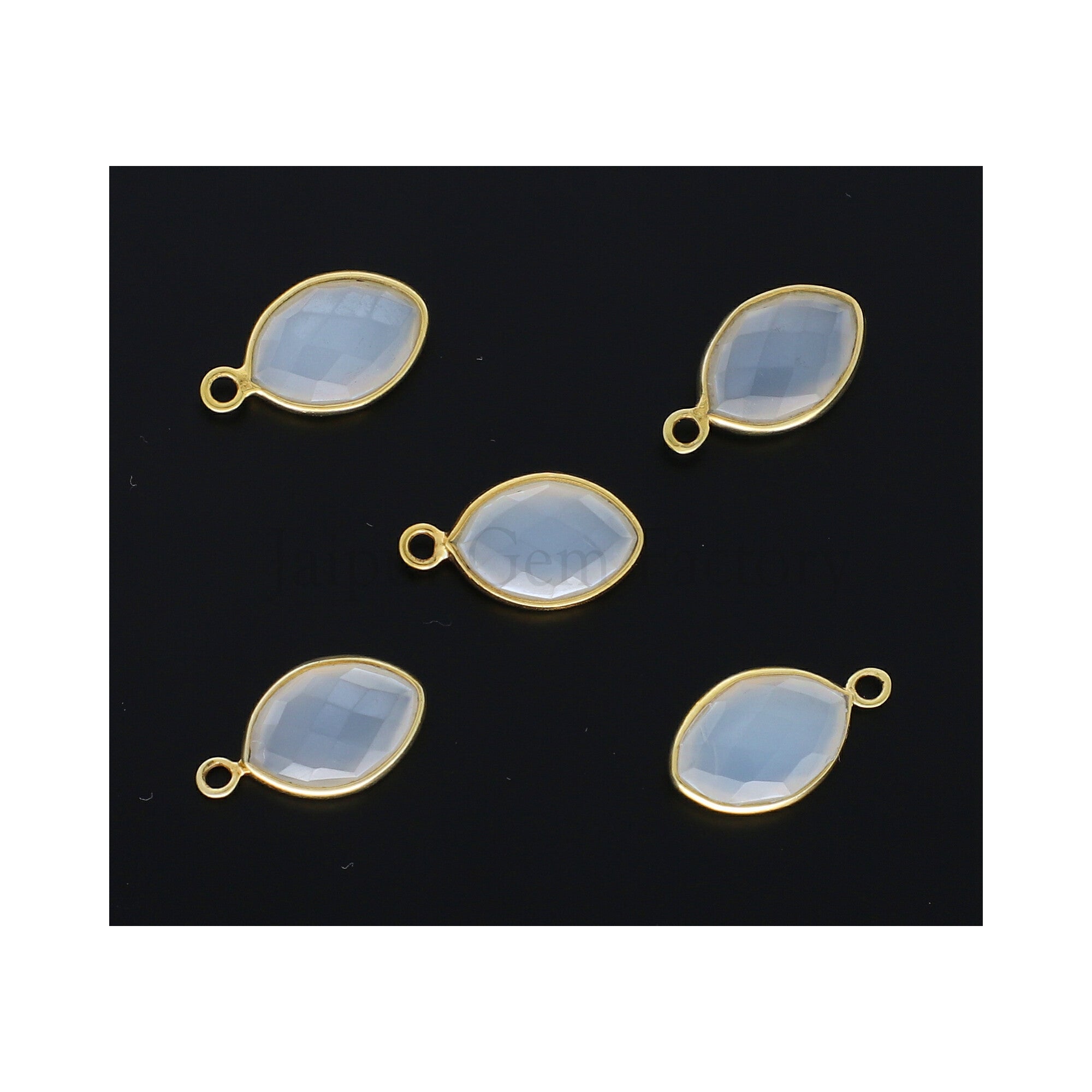 Chalcedony Faceted Marquise Pendant