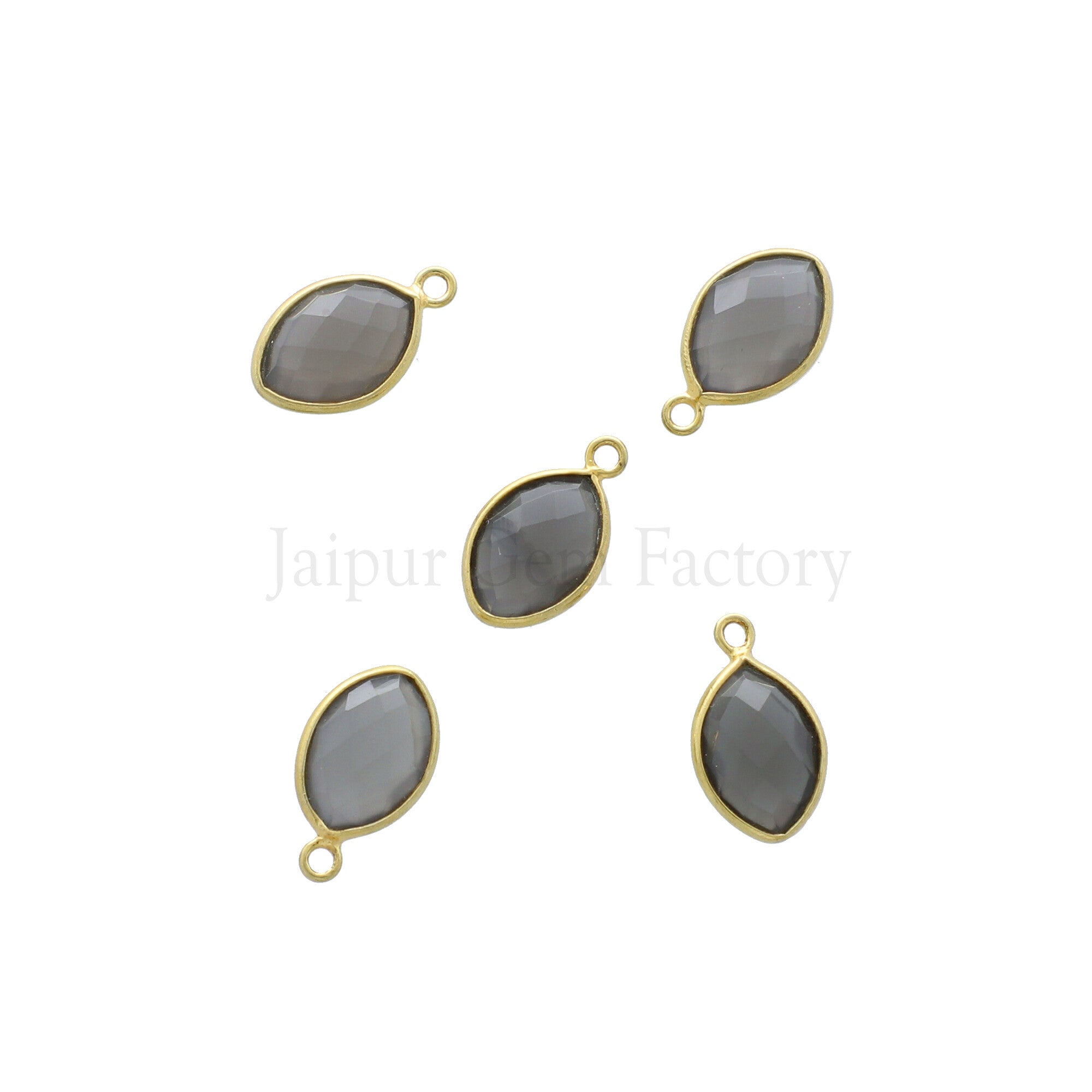 925 Sterling Silver Bezel Gray Moonstone Pendant