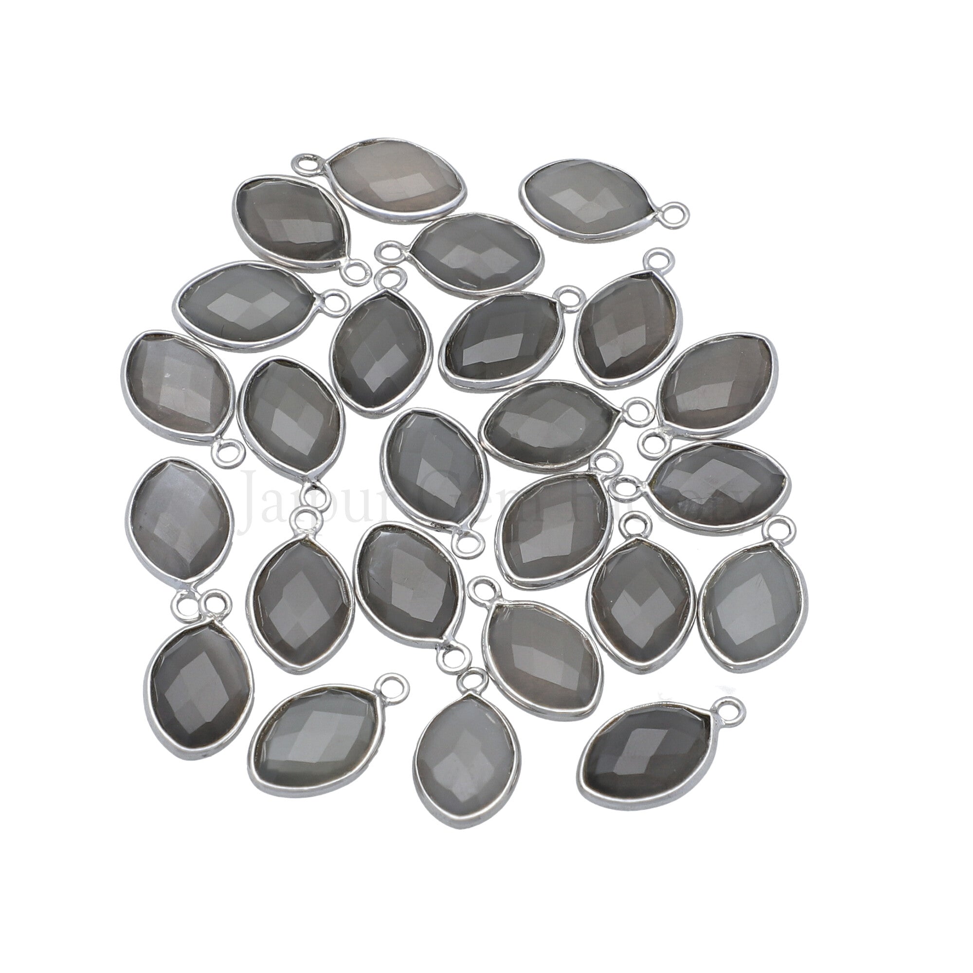 Silver Bezel Gray Pendant