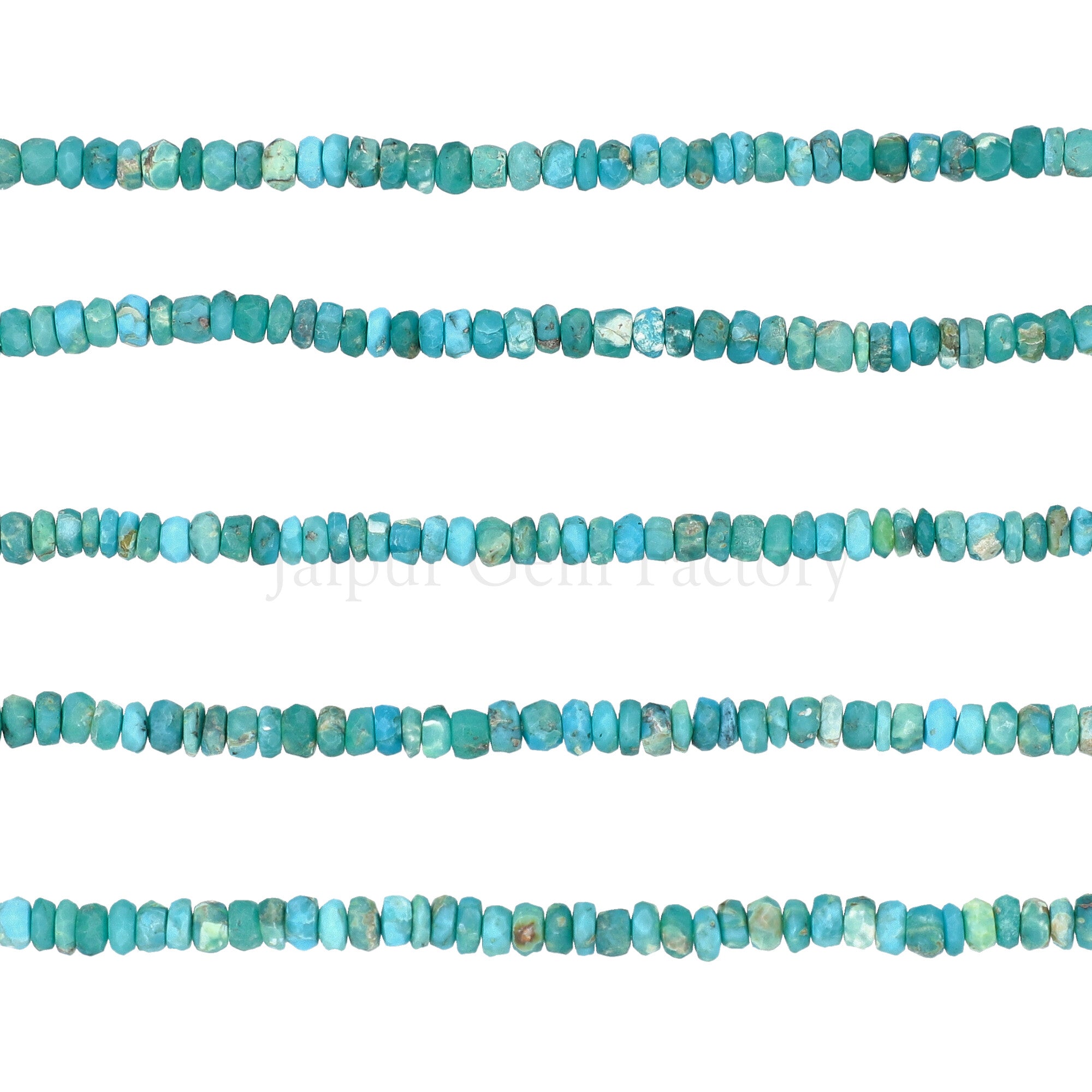 Turquoise Rondelle Shape Faceted Gemstone