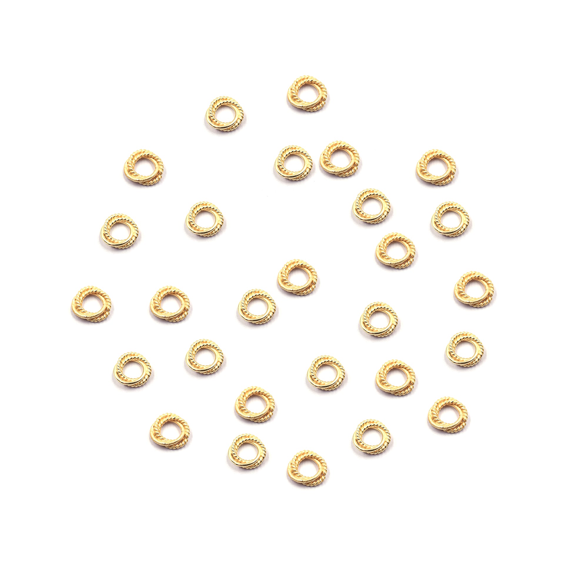 Twisted gold plated jump rings for jewelry