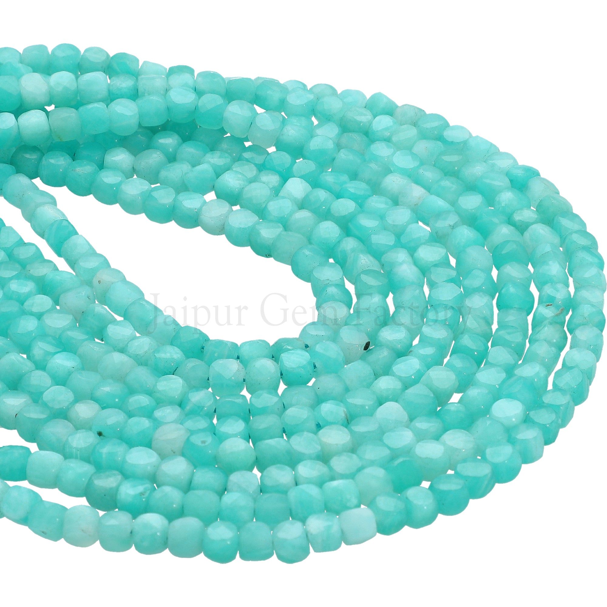 Wholesale 4x4MM Amazonite Cube Beads