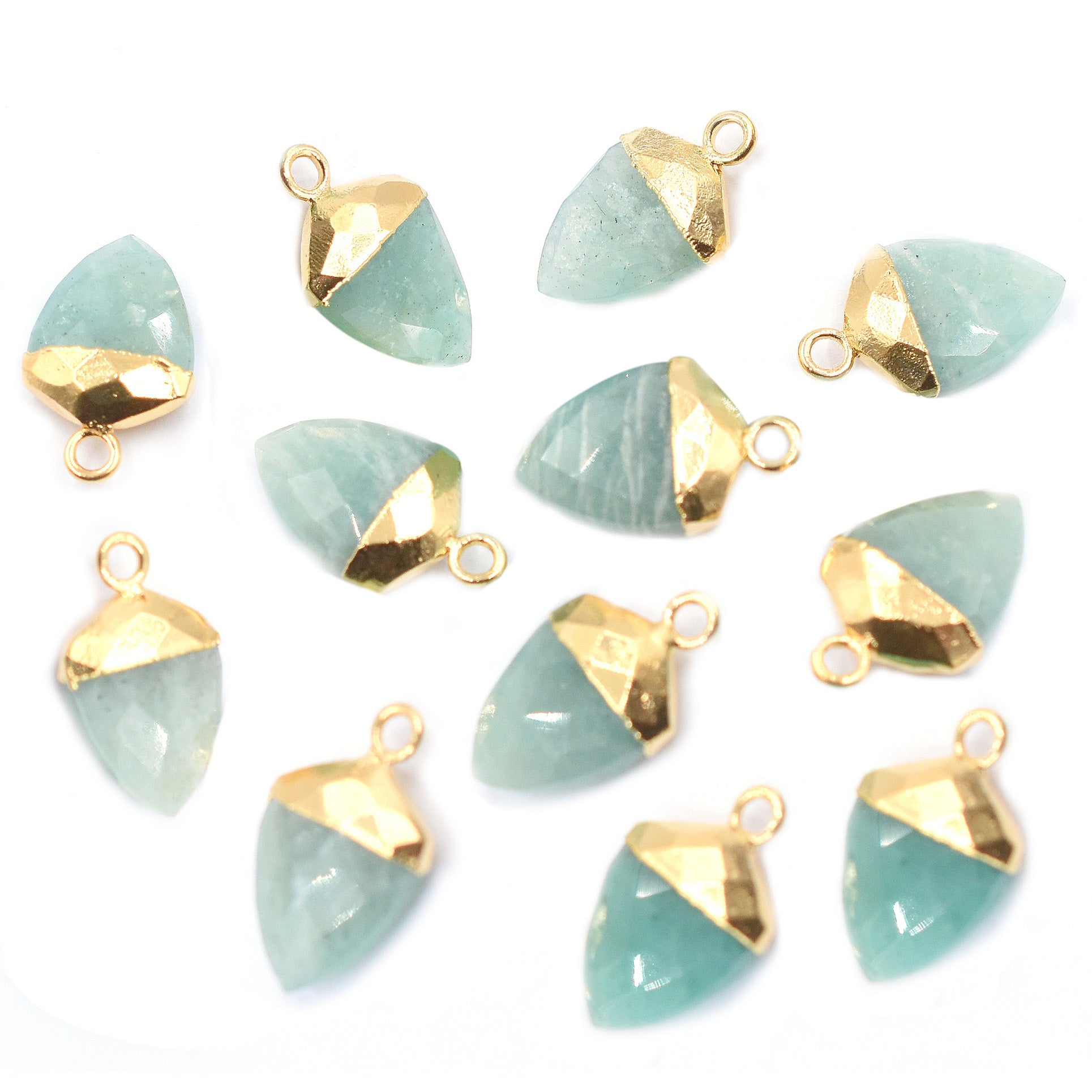 Wholesale Amazonite Shield Gold Pendant