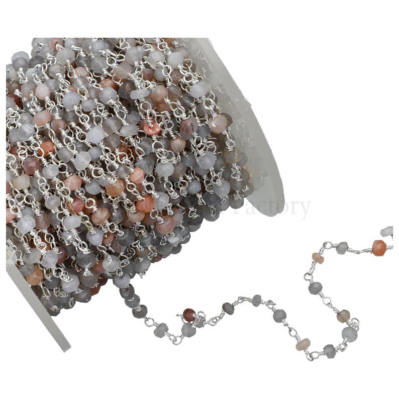 Wholesale Faceted Moonstone Beads Chain for Jewelry