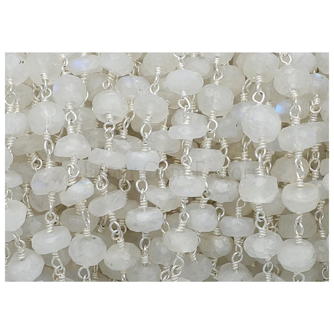 Wholesale Faceted Rainbow Moonstone Beads Chain