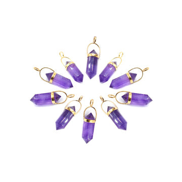 Wholesale Gold Plated Amethyst Gemstone Pendant