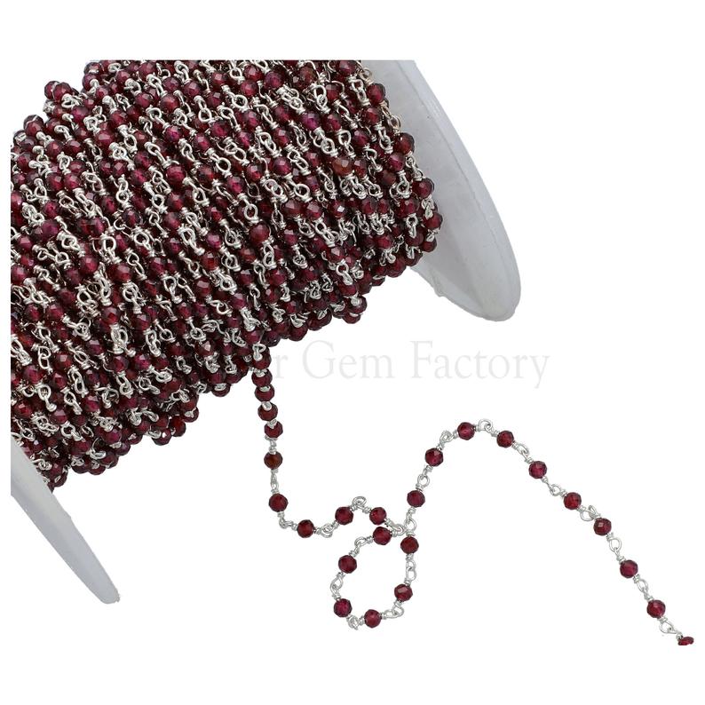 Wholesale Red Garnet Gemstone Beads Chain