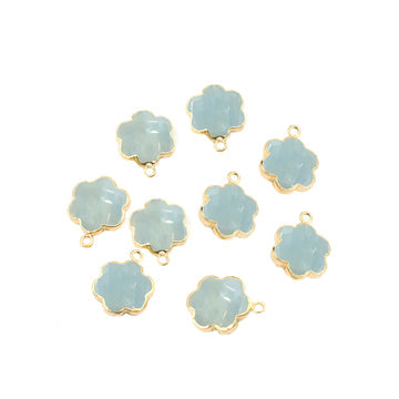 aquamarine clover leaf pendant gold electroplated