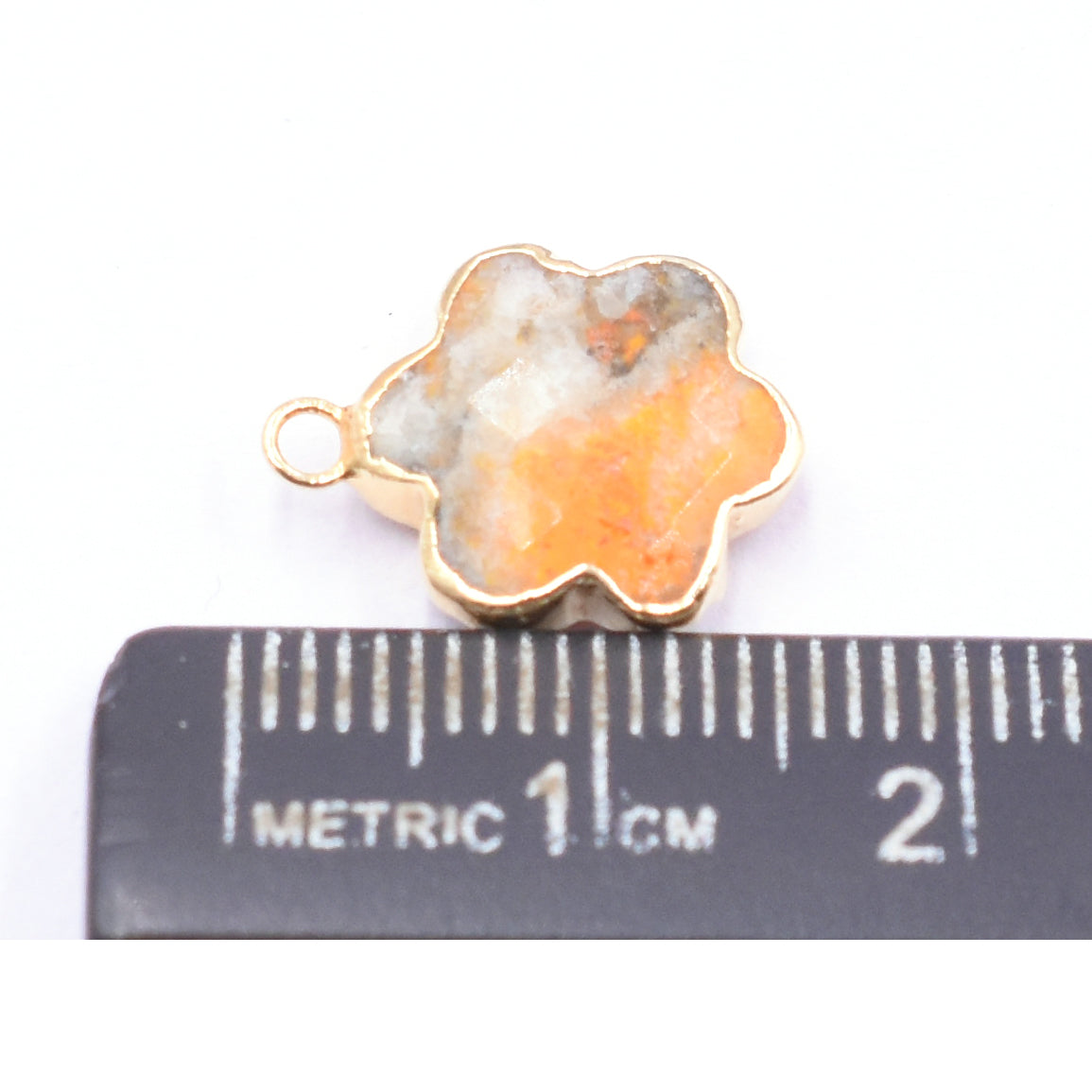 bumble bee jasper clover pendant gold electroplated