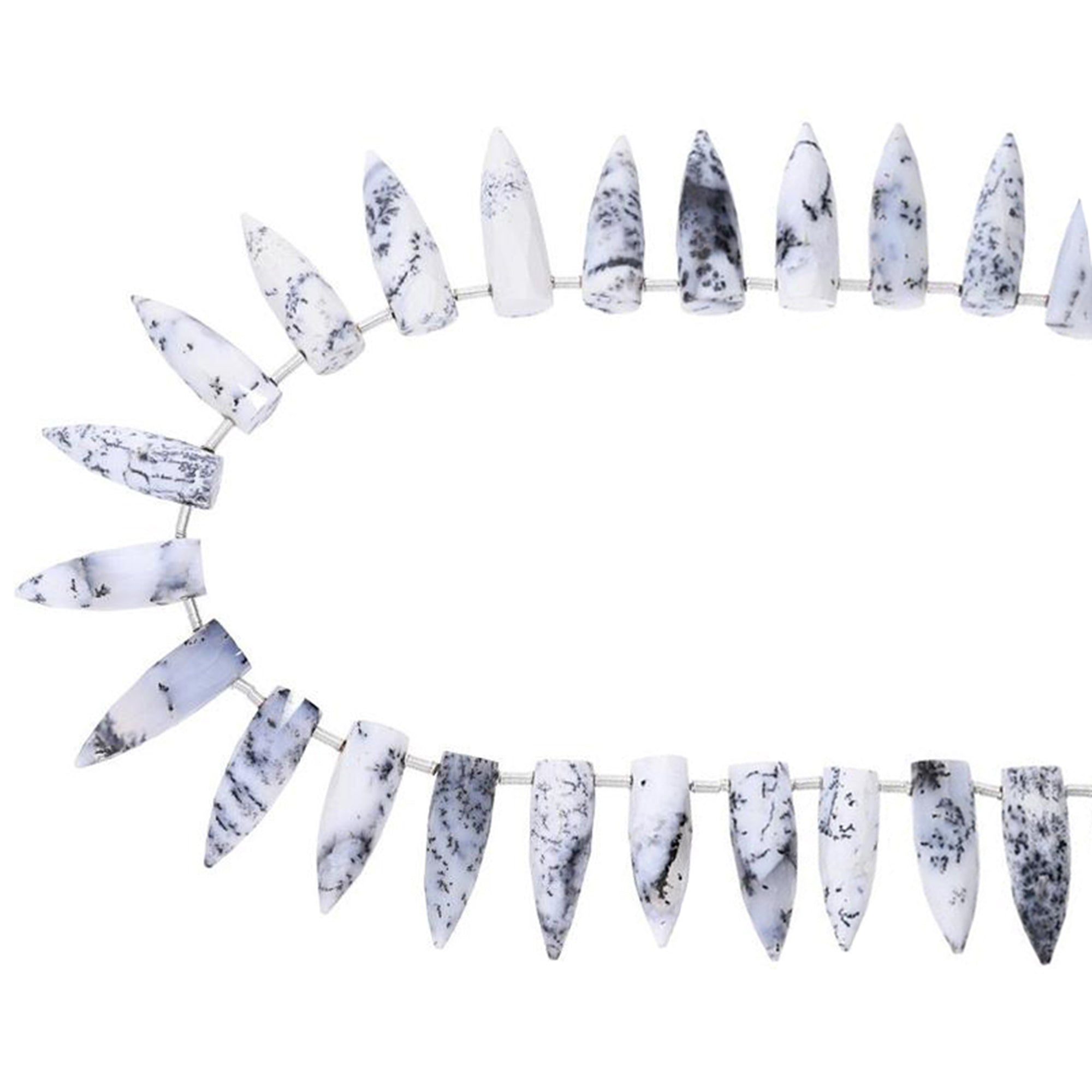 dendritic opal spike beads strand faceted gemstone beads