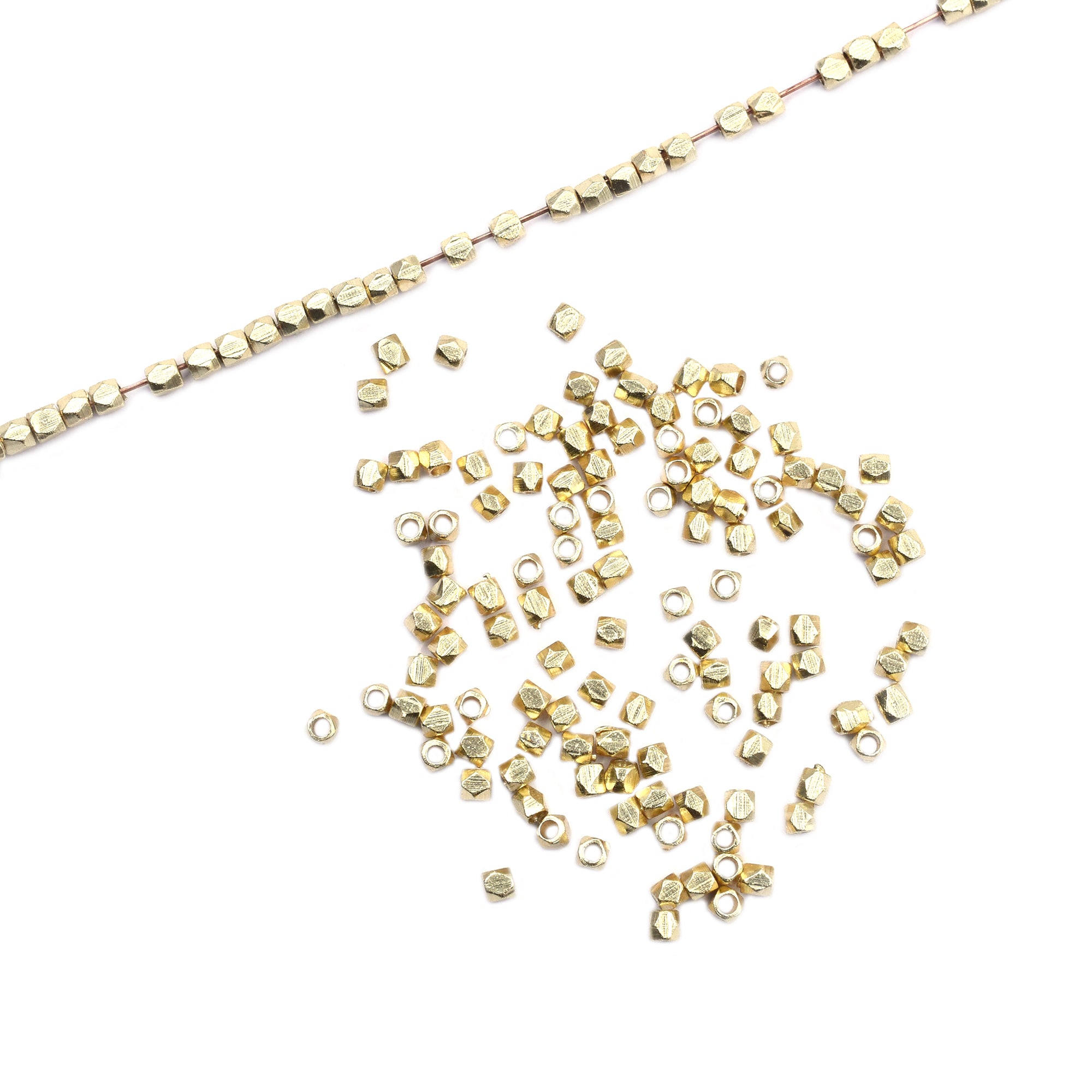 diamond cut beads cube 2mm