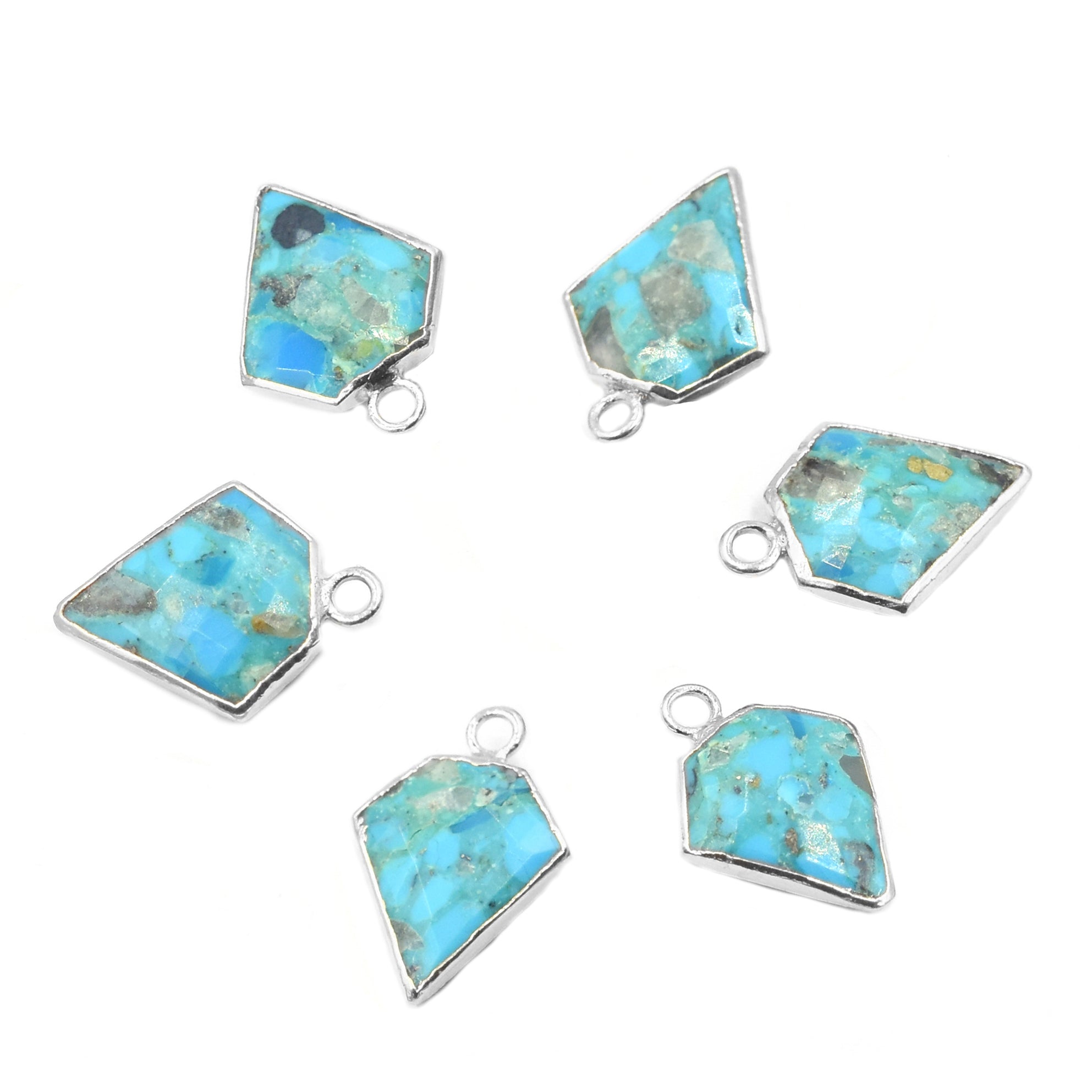 diamond shape turquoise pendant for jewelry