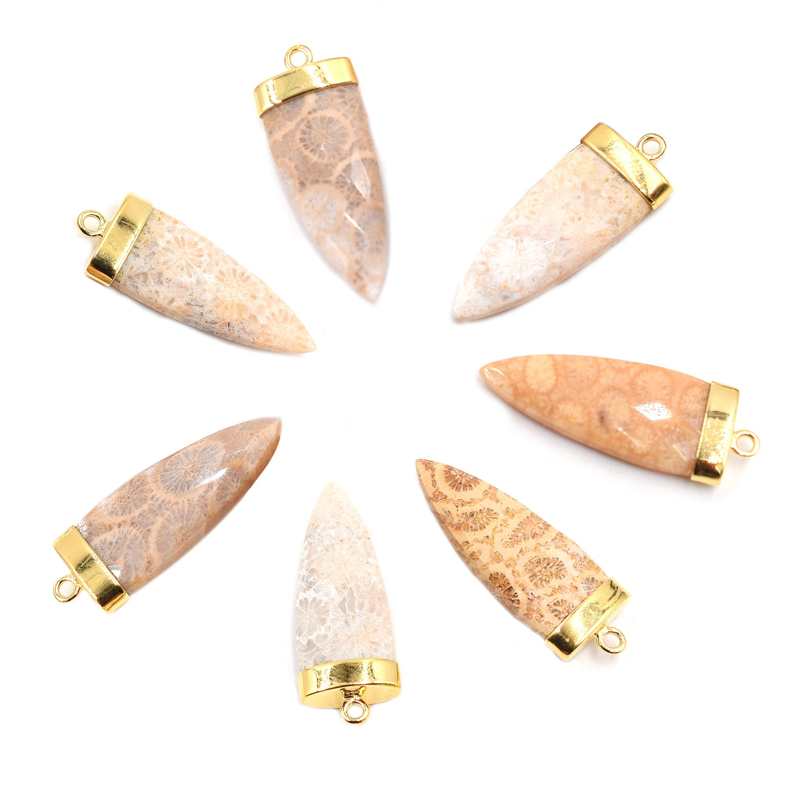 fossil coral pendant for jewelry making