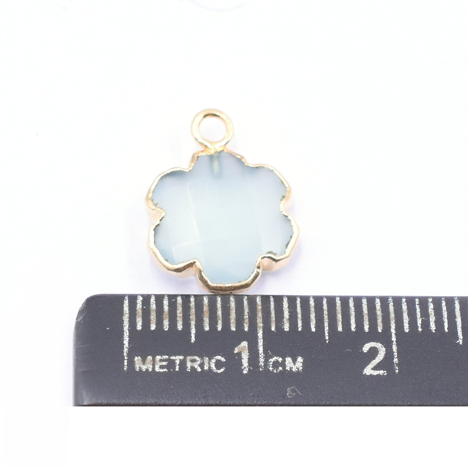 four leaf clover chalcedony gold pendant