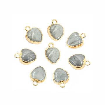 gold electroplated cats eye gemstone charm